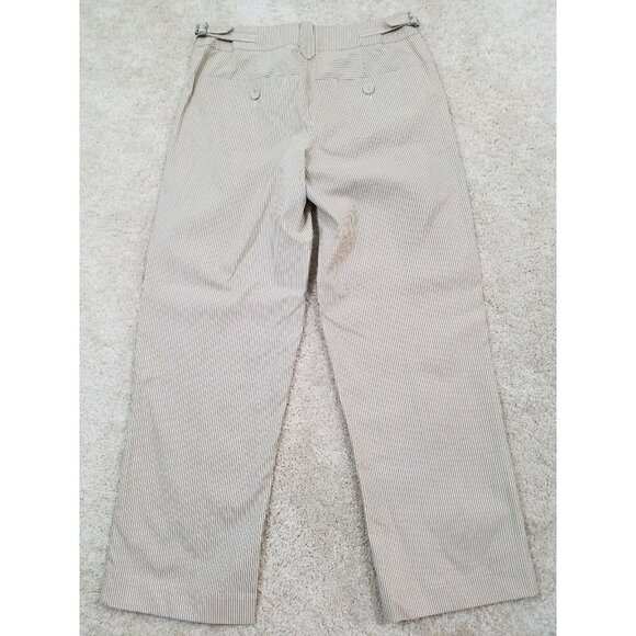 ANN TAYLOR LOFT~Women's Size 2P Petite~White/Brown Striped Cotton Capri Pants. - Picture 8 of 10